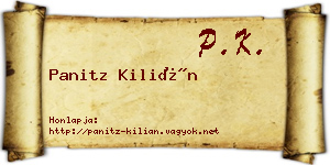 Panitz Kilián névjegykártya